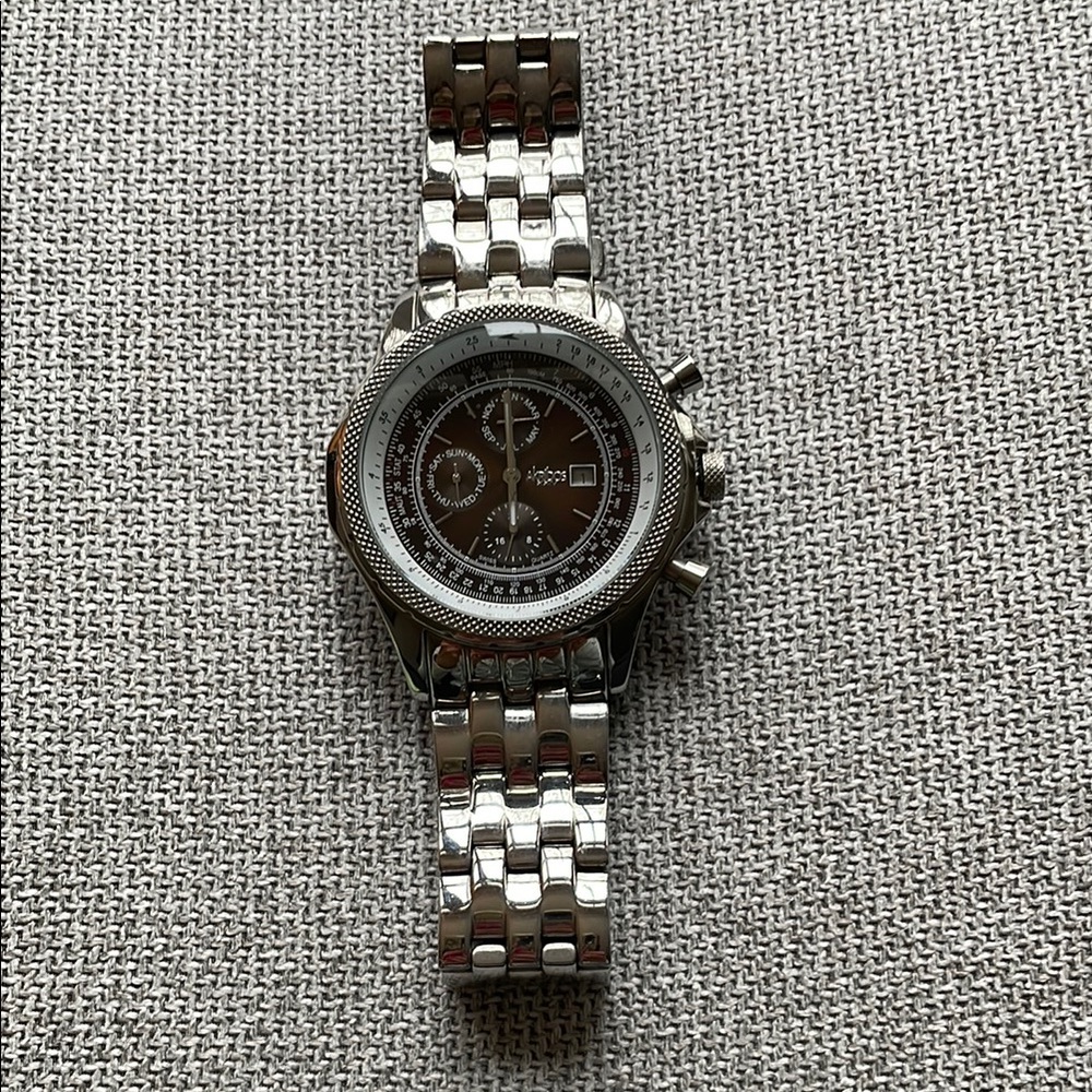Akribos XXIV Silver and Black Men's Watch